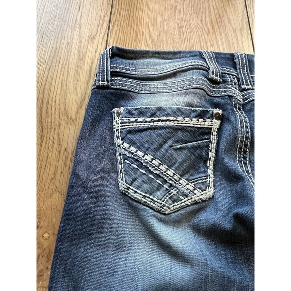 BKE STELLA Denim Blue Jeans Women's Size 27 24" CROP 3" Single Cuff Preppy Party - Picture 7 of 16